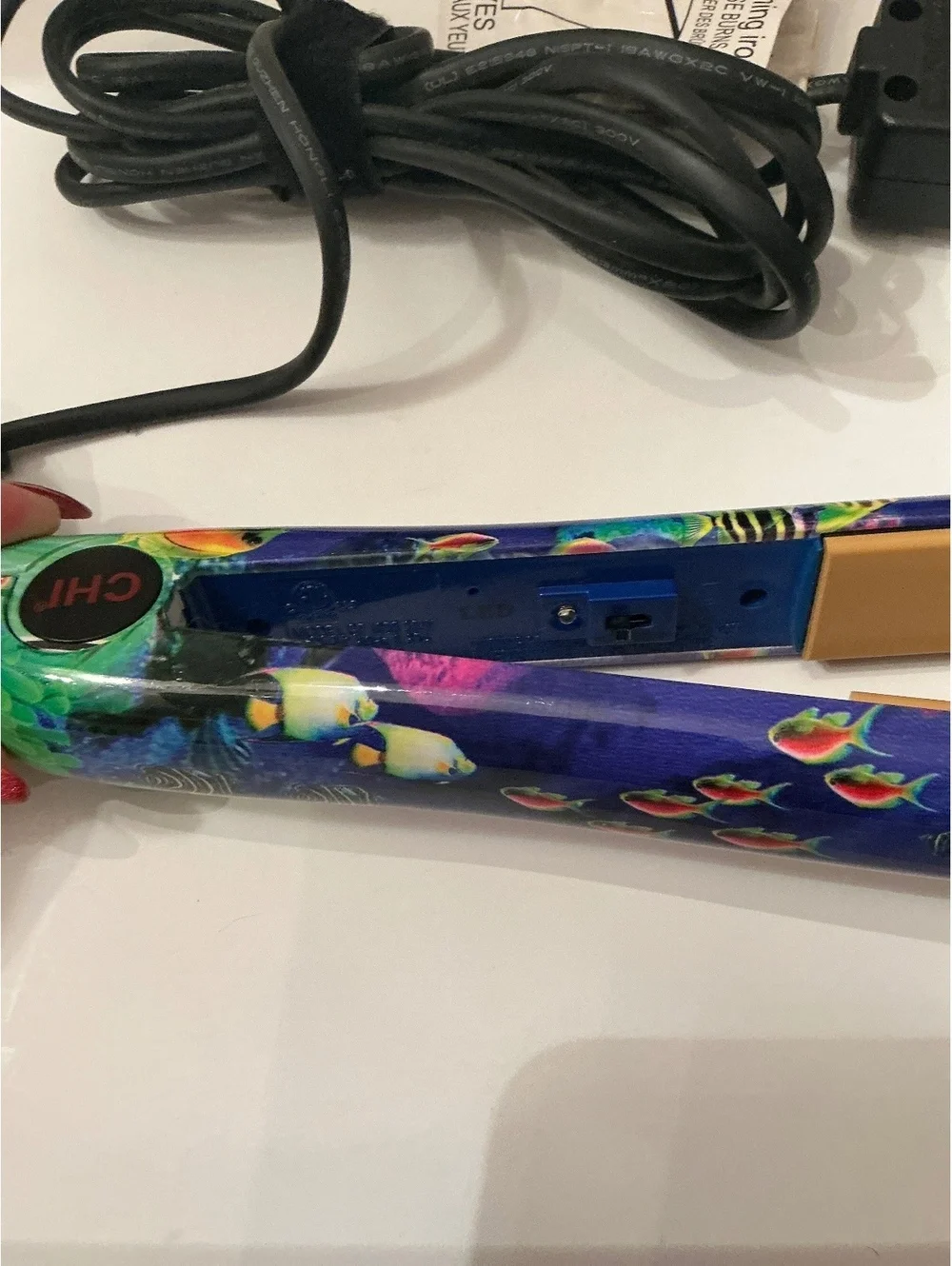 CHI hair care system 1” flat iron straightener tropical fish coral print